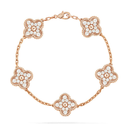 [Peak]LUCKY CLOVER 5-MOTIF BRACELET - FULL-DIAMOND