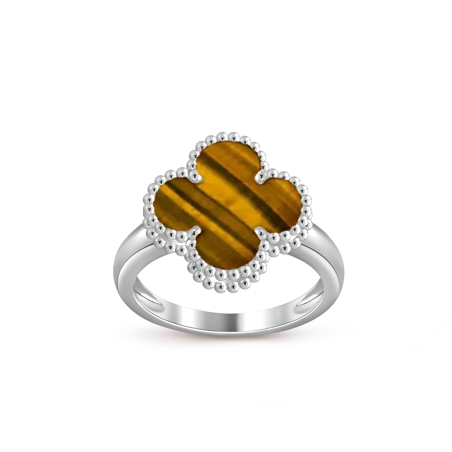 [Peak]LUCKY CLOVER VINTAGE WHITE GOLD RING COLLECTION