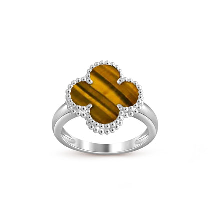 [Peak]LUCKY CLOVER VINTAGE WHITE GOLD RING COLLECTION