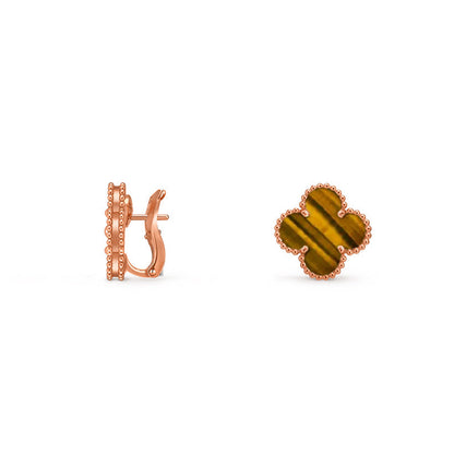 [Peak]15MM CLOVER FLOWER STUD EARRINGS ROSE GOLD COLLECTION