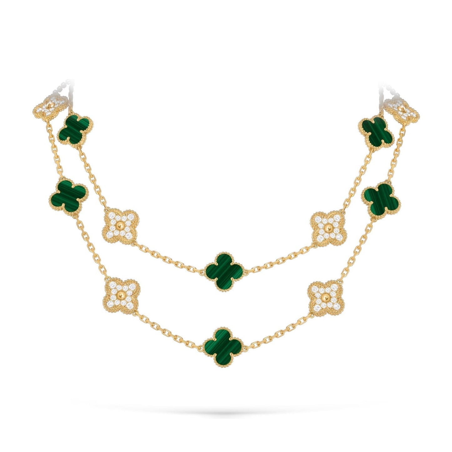 [Peak]CLASSIC 20-MOTIF LUCKY CLOVER LONG NECKLACE GOLD COLLECTION