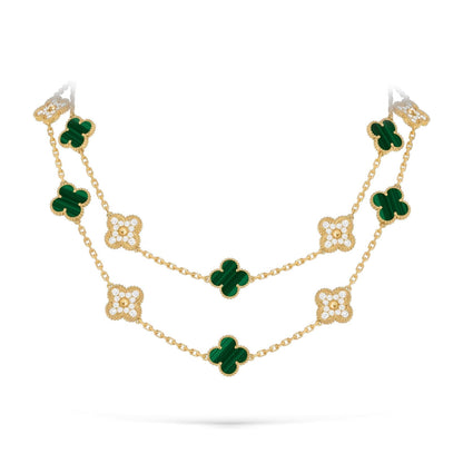 [Peak]CLASSIC 20-MOTIF LUCKY CLOVER LONG NECKLACE GOLD COLLECTION
