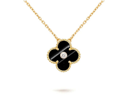 [Peak]15MM CLOVER FLOWER DIAMOND PENDANT NECKLACE COLLECTION