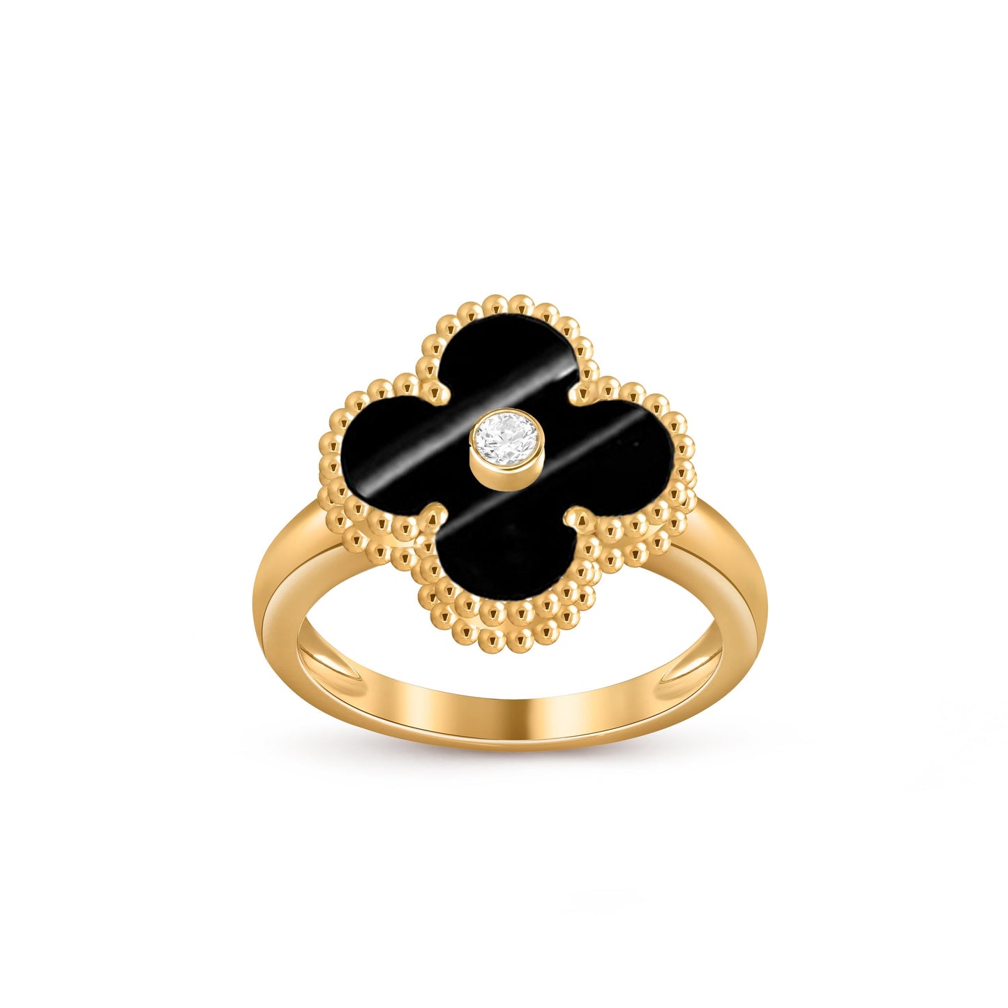 [Peak]LUCKY CLOVER DIAMOND-ACCENT GOLD RING COLLECTION