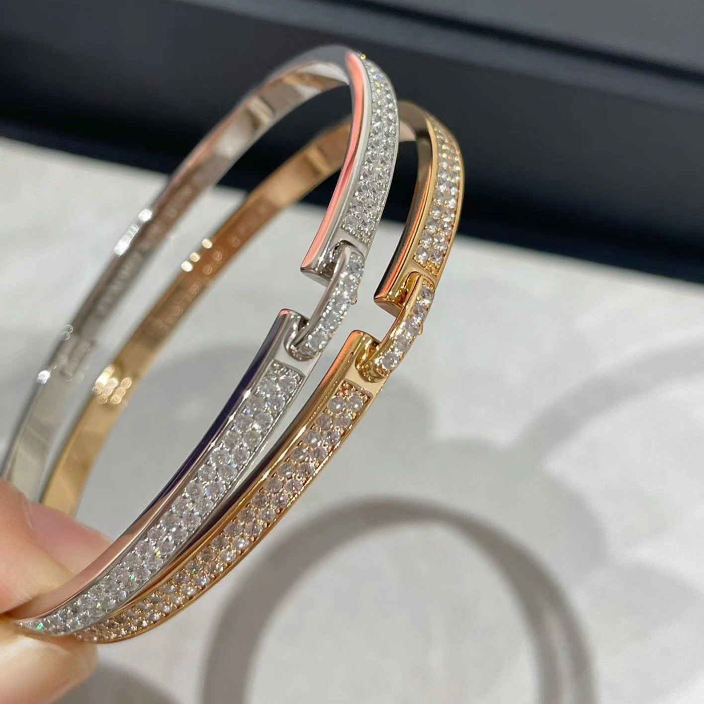 [Peak]LIENS VIDENCE DIAMOND PAVED BRACELET