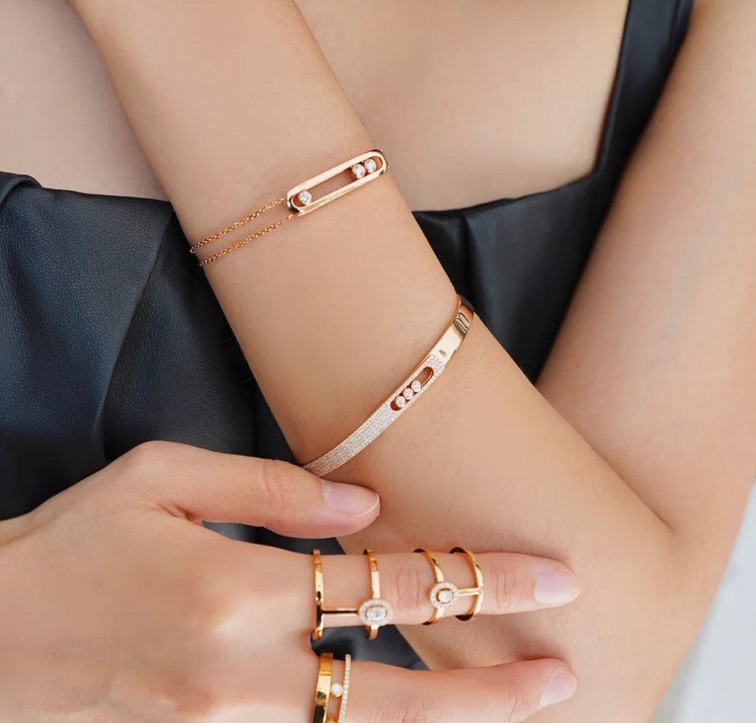 [Peak]MOVE NOA PAVÉ DIAMOND BANGLE BRACELET