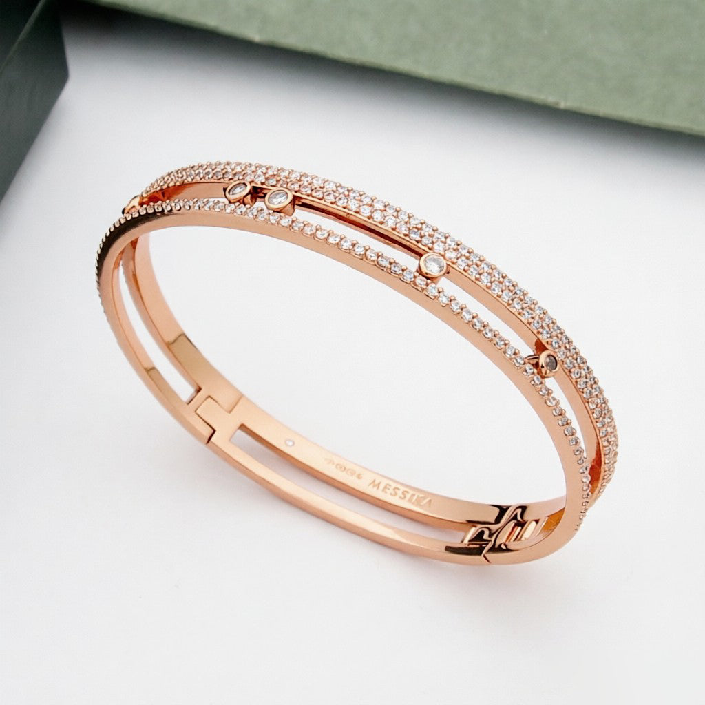 [Peak]MOVE ROMANE PAVÉ DIAMOND BANGLE BRACELET