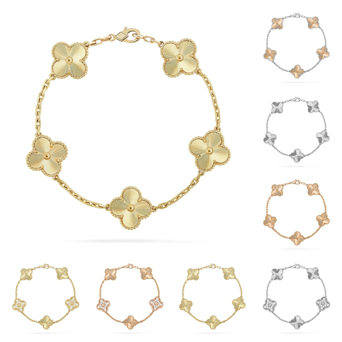 [Peak]LUCKY CLOVER 5-MOTIF BRACELET - LASER COLLECTION