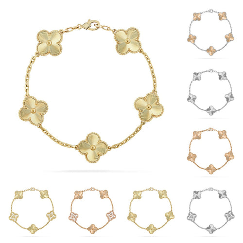 [Peak]LUCKY CLOVER 5-MOTIF BRACELET - LASER COLLECTION