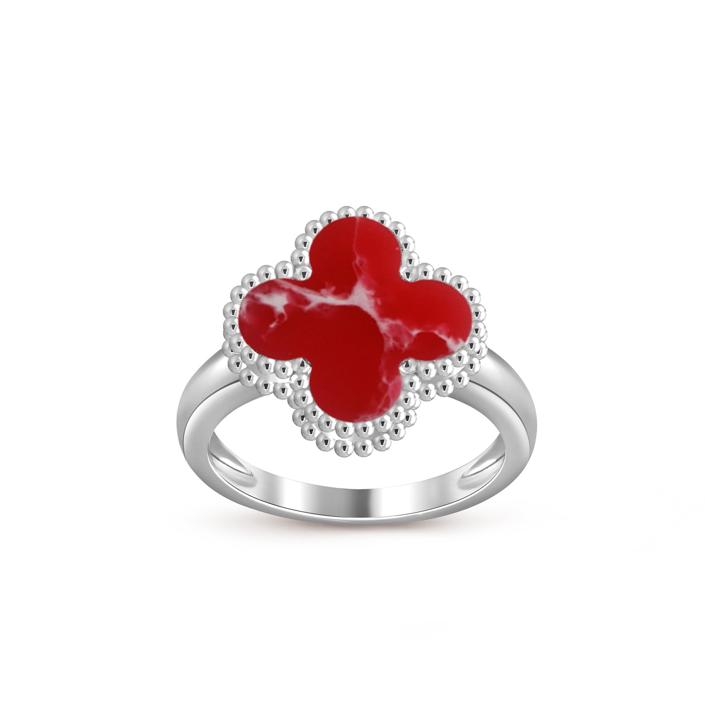 [Peak]LUCKY CLOVER VINTAGE WHITE GOLD RING COLLECTION