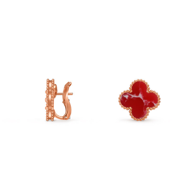 [Peak]15MM CLOVER FLOWER STUD EARRINGS ROSE GOLD COLLECTION