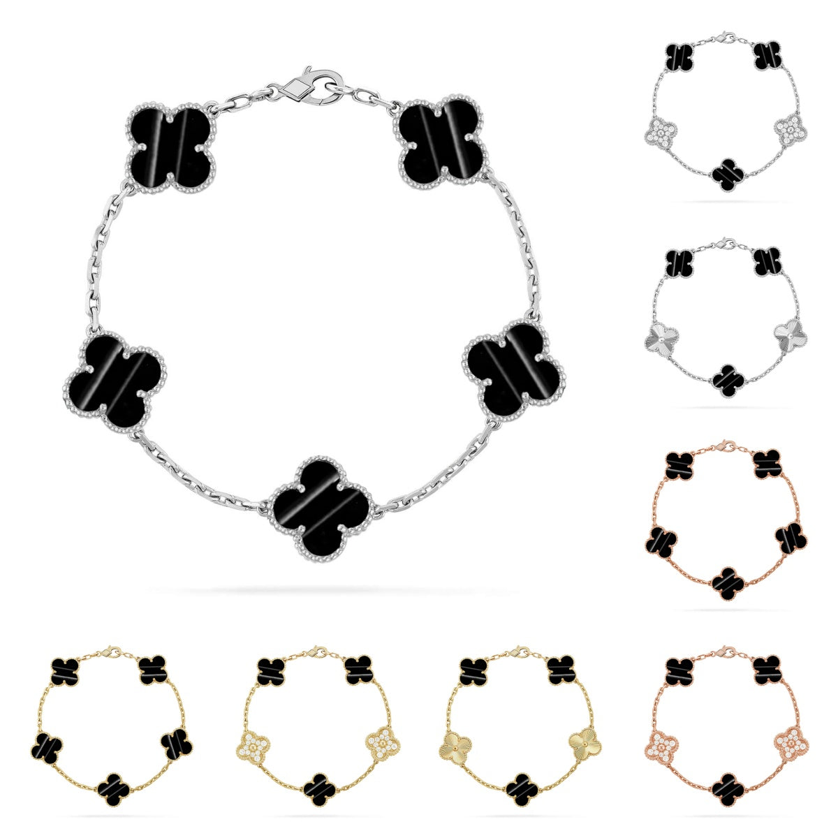 [Peak]LUCKY CLOVER 5-MOTIF BRACELET - PULSE STONE COLLECTION