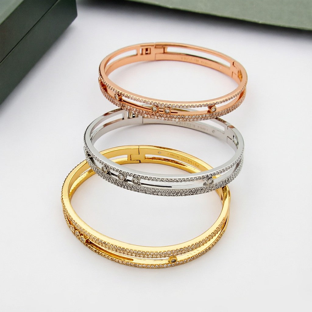 [Peak]MOVE ROMANE PAVÉ DIAMOND BANGLE BRACELET