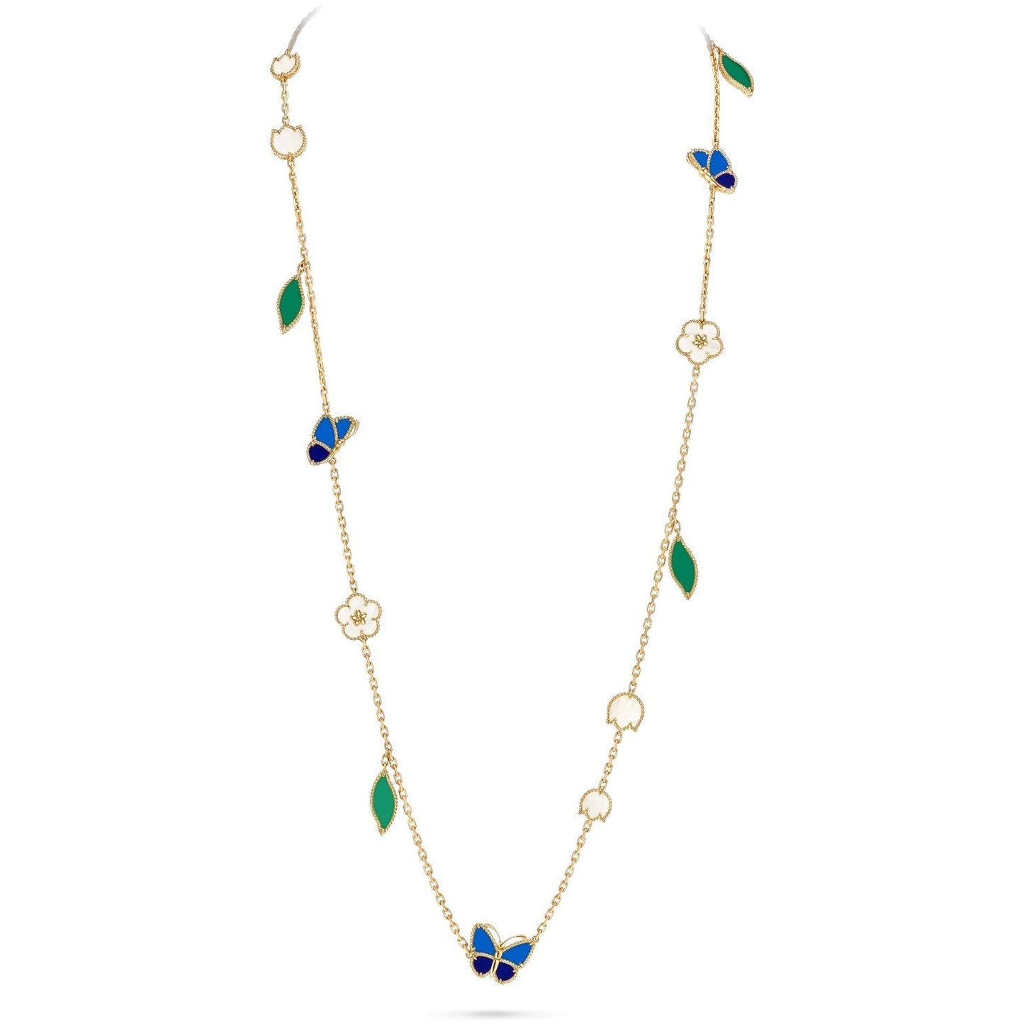 [Peak]LUCKY SPRING BUTTERFLY & FLOWER STATEMENT NECKLACE - 15-MOTIF FLORAL DESIGN