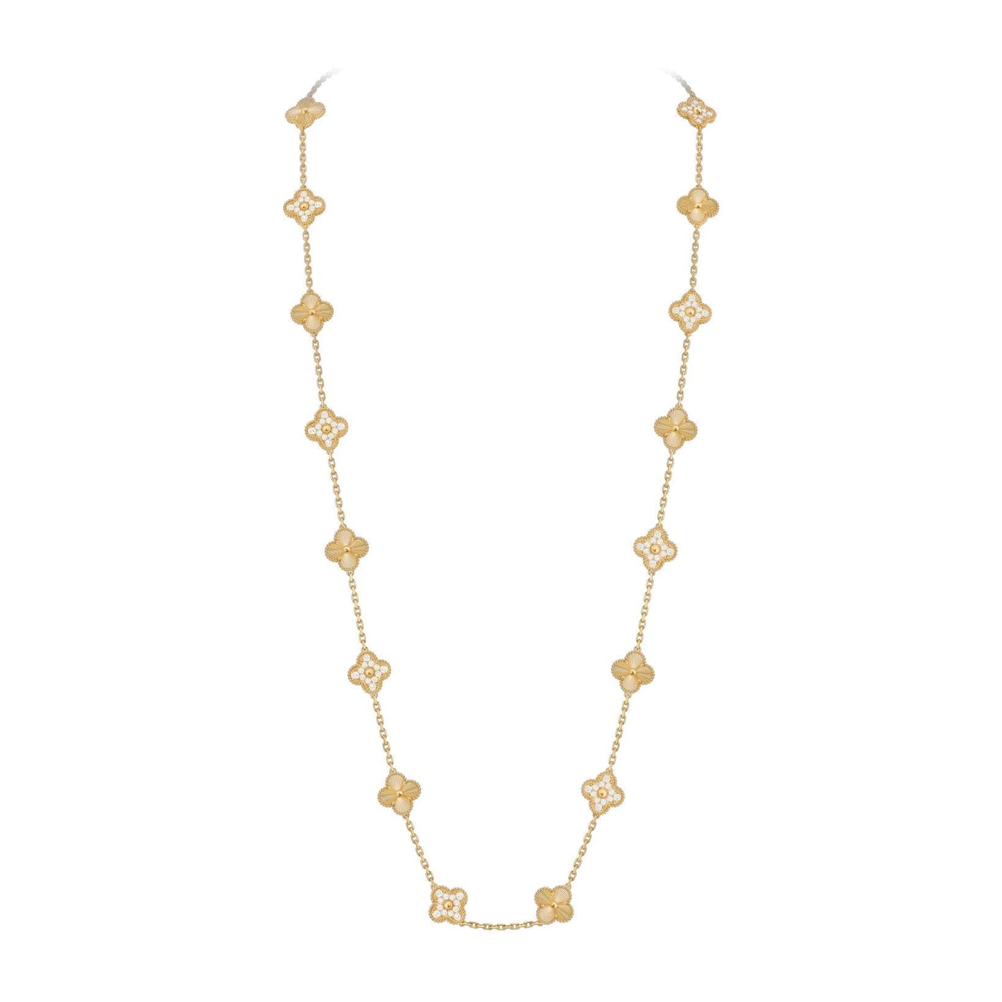 [Peak]CLASSIC 20-MOTIF LUCKY CLOVER LONG NECKLACE GOLD COLLECTION