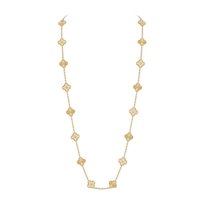 [Peak]CLASSIC 20-MOTIF LUCKY CLOVER LONG NECKLACE GOLD COLLECTION