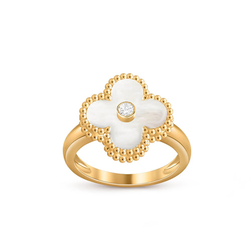 [Peak]LUCKY CLOVER DIAMOND-ACCENT GOLD RING COLLECTION