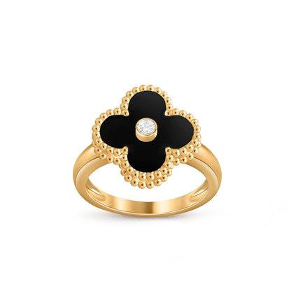 [Peak]LUCKY CLOVER DIAMOND-ACCENT GOLD RING COLLECTION