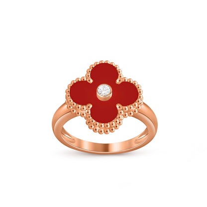 [Peak]LUCKY CLOVER DIAMOND-ACCENT ROSE GOLD RING COLLECTION