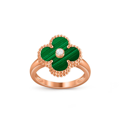 [Peak]LUCKY CLOVER DIAMOND-ACCENT ROSE GOLD RING COLLECTION