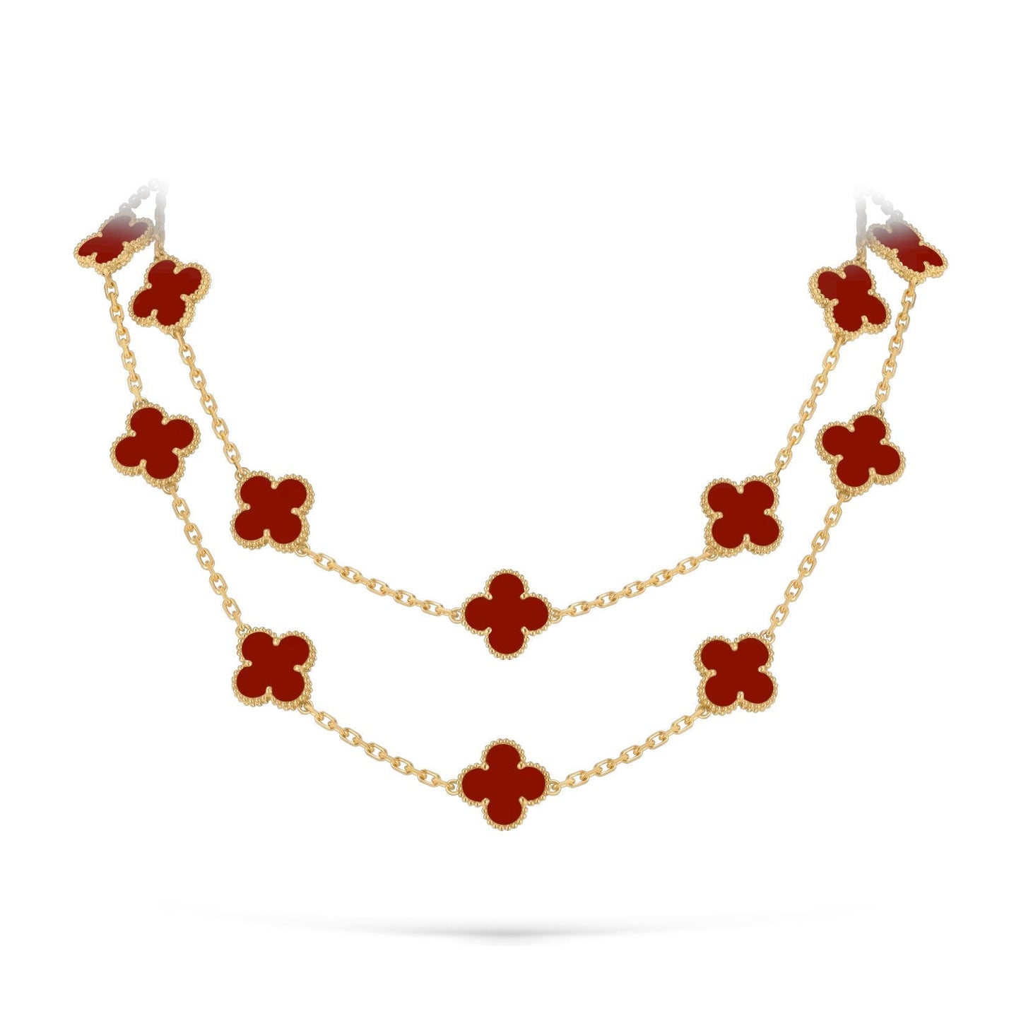 [Peak]CLASSIC 20-MOTIF LUCKY CLOVER LONG NECKLACE GOLD COLLECTION