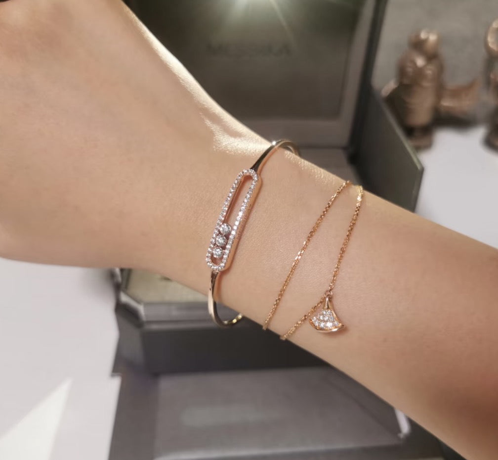 [Peak]MOVE PAVÉ DIAMOND BANGLE BRACELET M