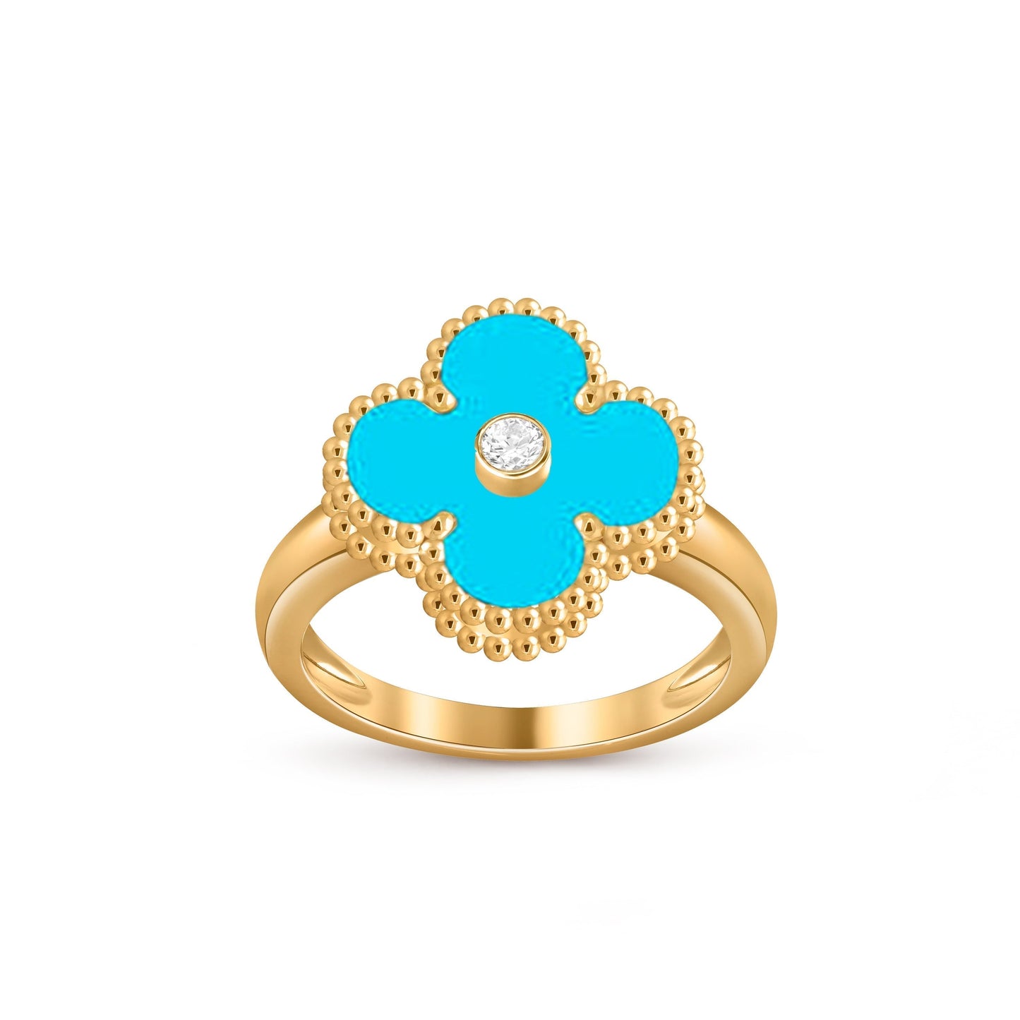 [Peak]LUCKY CLOVER DIAMOND-ACCENT GOLD RING COLLECTION