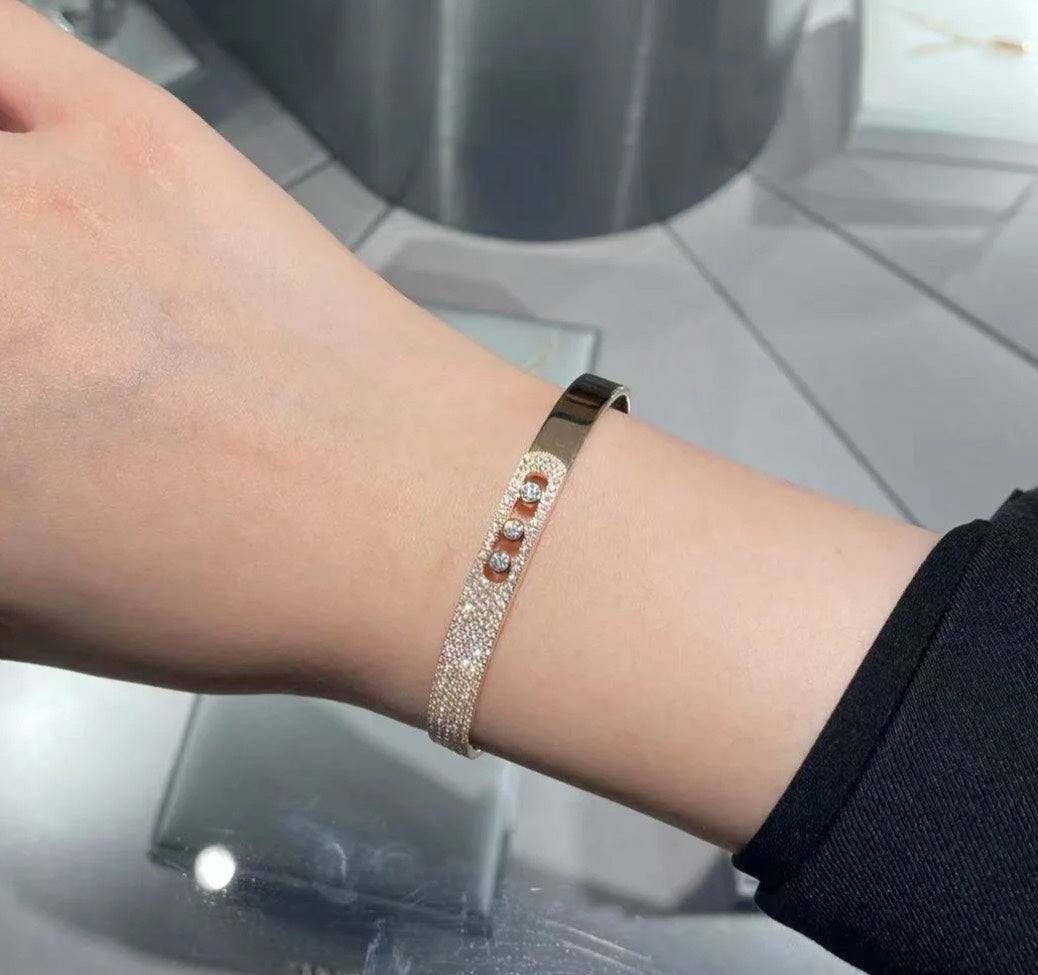 [Peak]MOVE NOA PAVÉ DIAMOND BANGLE BRACELET