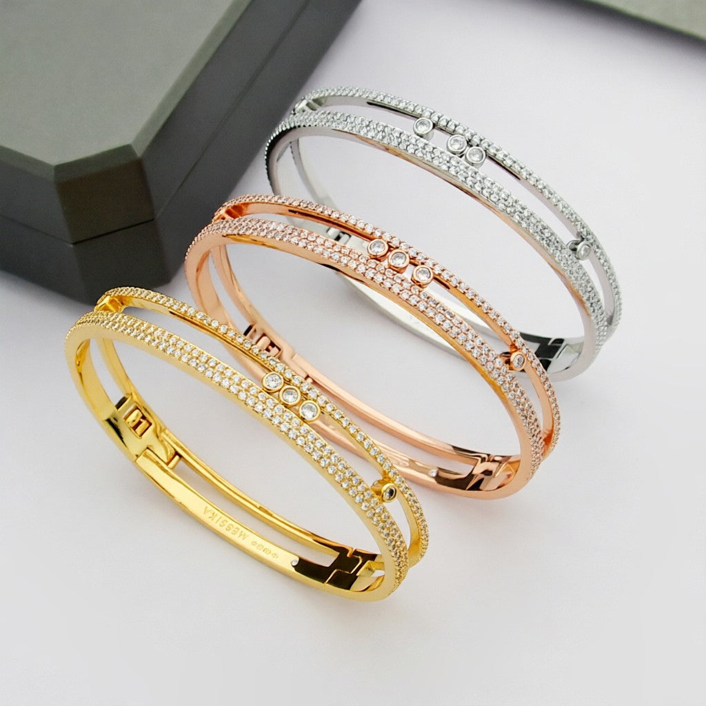 [Peak]MOVE ROMANE PAVÉ DIAMOND BANGLE BRACELET