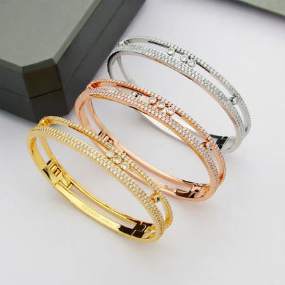 [Peak]MOVE ROMANE PAVÉ DIAMOND BANGLE BRACELET