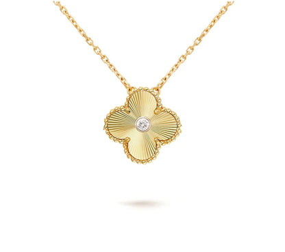 [Peak]15MM CLOVER FLOWER DIAMOND PENDANT NECKLACE COLLECTION