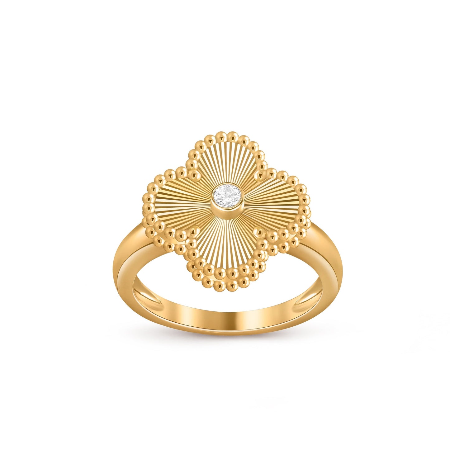 [Peak]LUCKY CLOVER DIAMOND-ACCENT GOLD RING COLLECTION