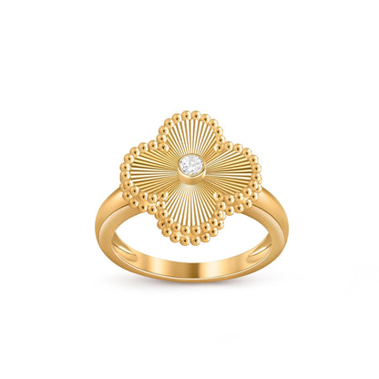 [Peak]LUCKY CLOVER DIAMOND-ACCENT GOLD RING COLLECTION