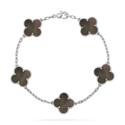 [Peak]LUCKY CLOVER 5-MOTIF BRACELET - GREY MOTHER-OF-PEARL COLLECTION