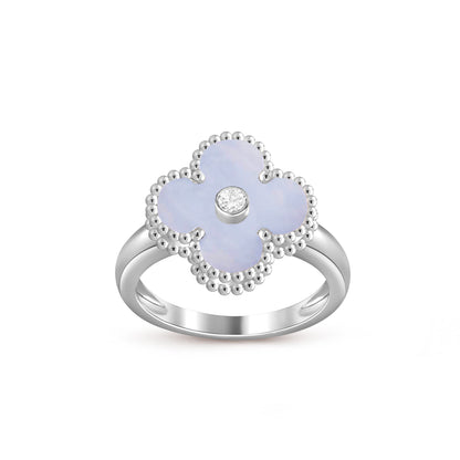 [Peak]LUCKY CLOVER DIAMOND-ACCENT WHITE GOLD RING COLLECTION