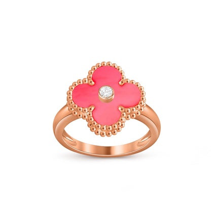 [Peak]LUCKY CLOVER DIAMOND-ACCENT ROSE GOLD RING COLLECTION