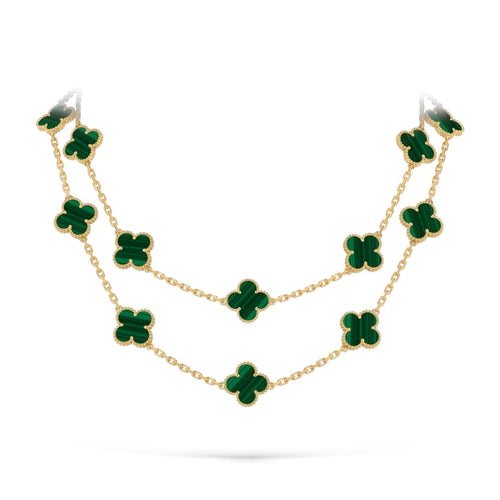 [Peak]CLASSIC 20-MOTIF LUCKY CLOVER LONG NECKLACE GOLD COLLECTION