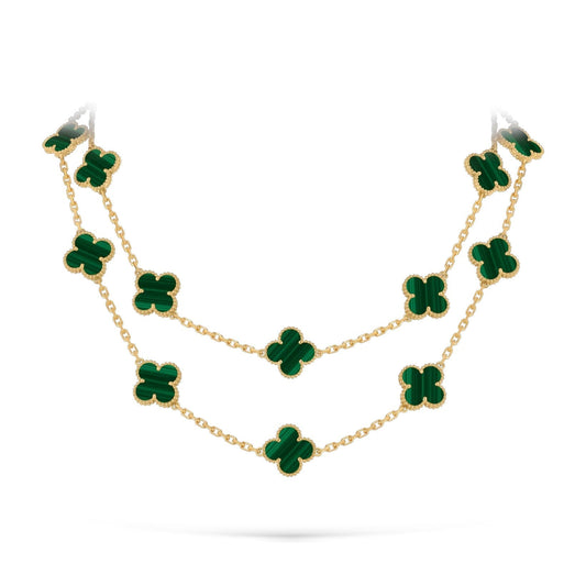 [Peak]CLASSIC 20-MOTIF LUCKY CLOVER LONG NECKLACE GOLD COLLECTION