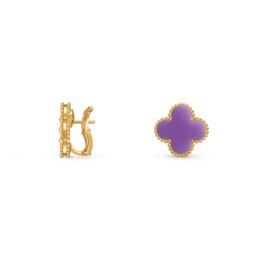 [Peak]15MM CLOVER FLOWER STUD EARRINGS GOLD COLLECTION