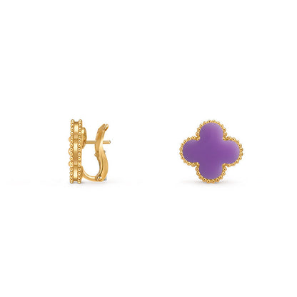 [Peak]15MM CLOVER FLOWER STUD EARRINGS GOLD COLLECTION