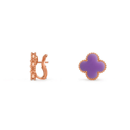 [Peak]15MM CLOVER FLOWER STUD EARRINGS ROSE GOLD COLLECTION