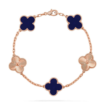 [Peak]LUCKY CLOVER 5-MOTIF BRACELET - LAPIS LAZULI COLLECTION