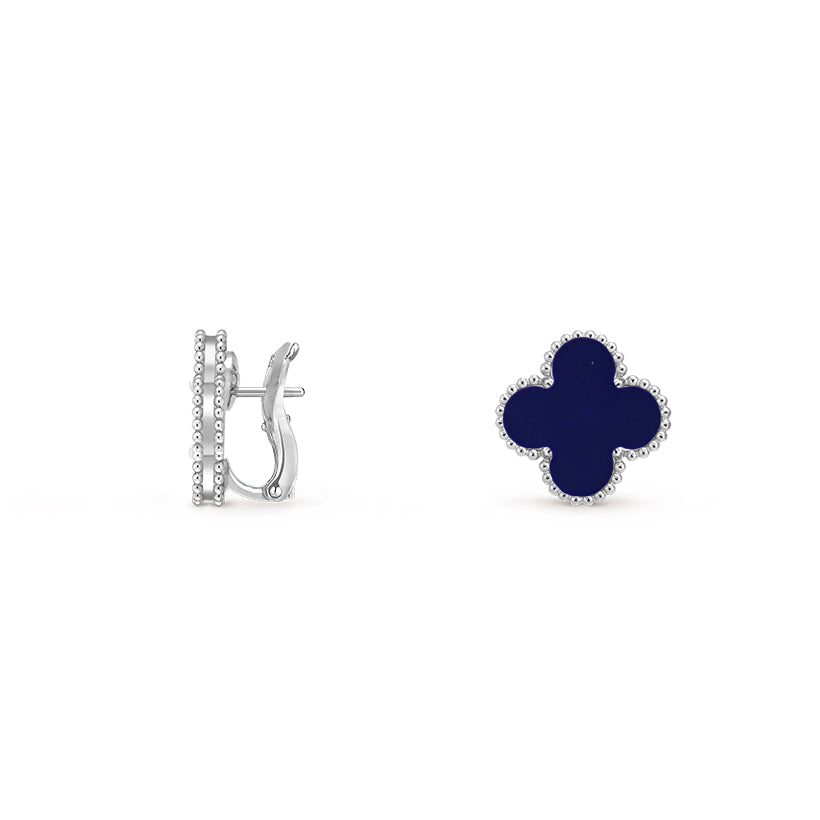 [Peak]15MM CLOVER FLOWER STUD EARRINGS WHITE GOLD COLLECTION