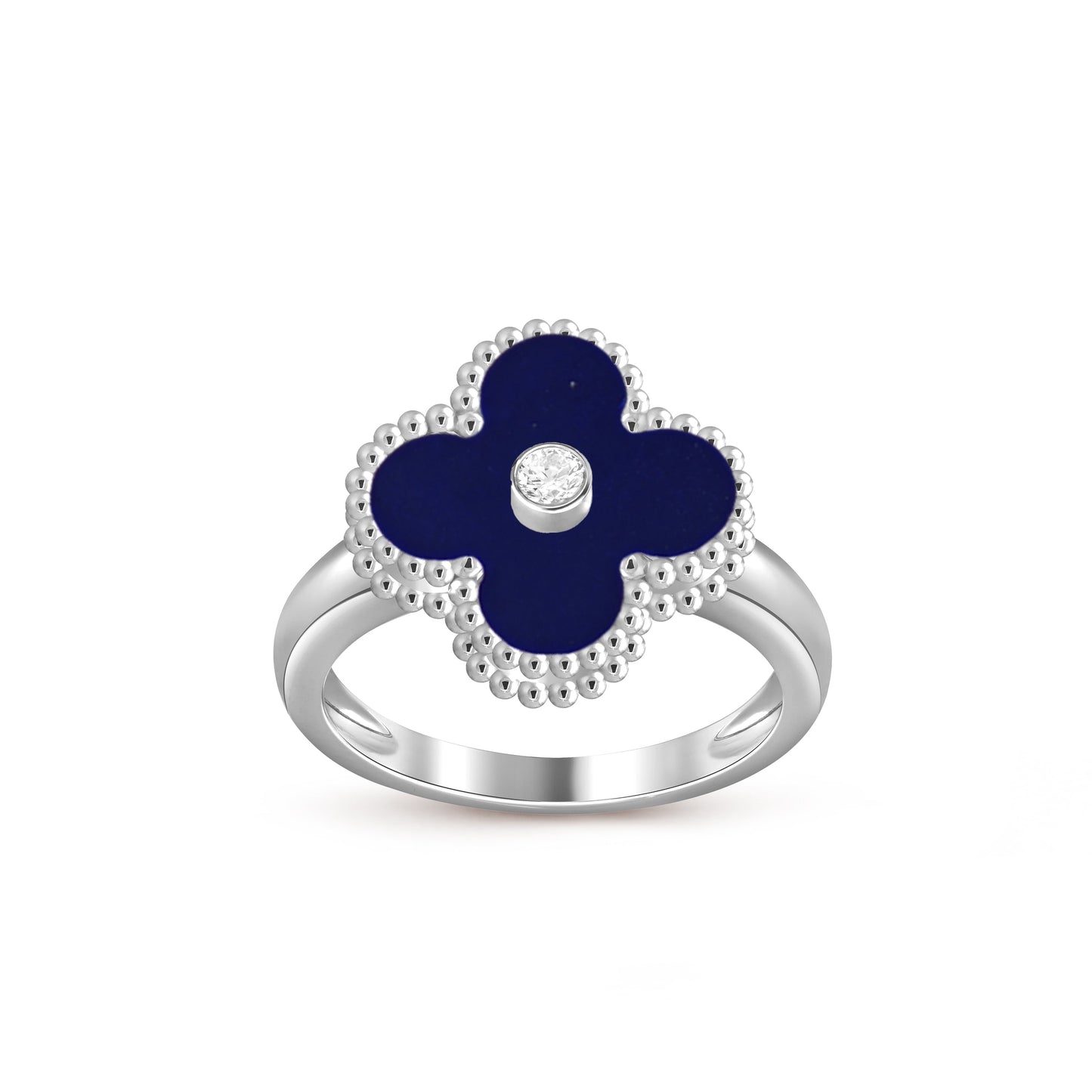 [Peak]LUCKY CLOVER DIAMOND-ACCENT WHITE GOLD RING COLLECTION