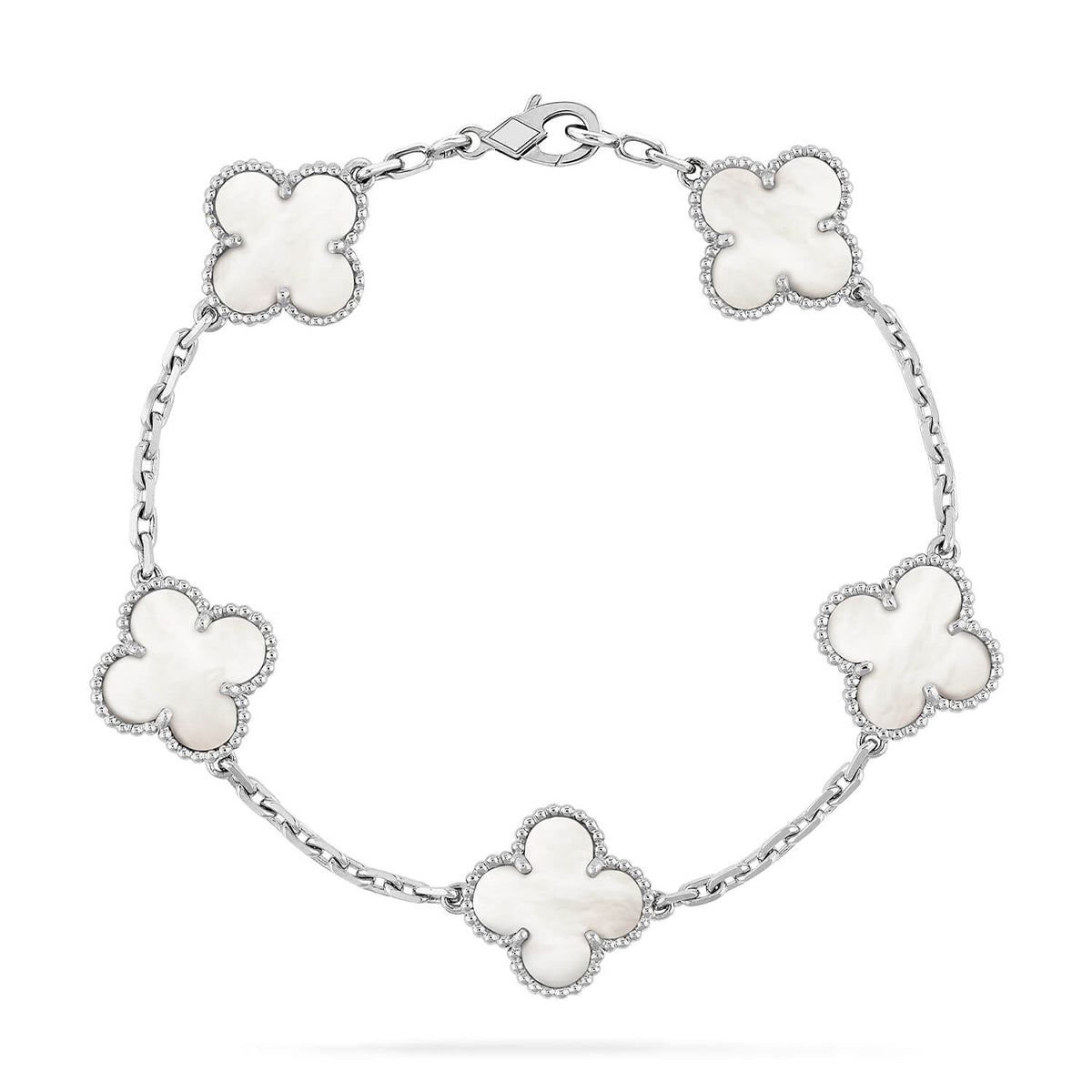 [Peak]LUCKY CLOVER 5-MOTIF BRACELET - WHITE MOTHER-OF-PEARL COLLECTION