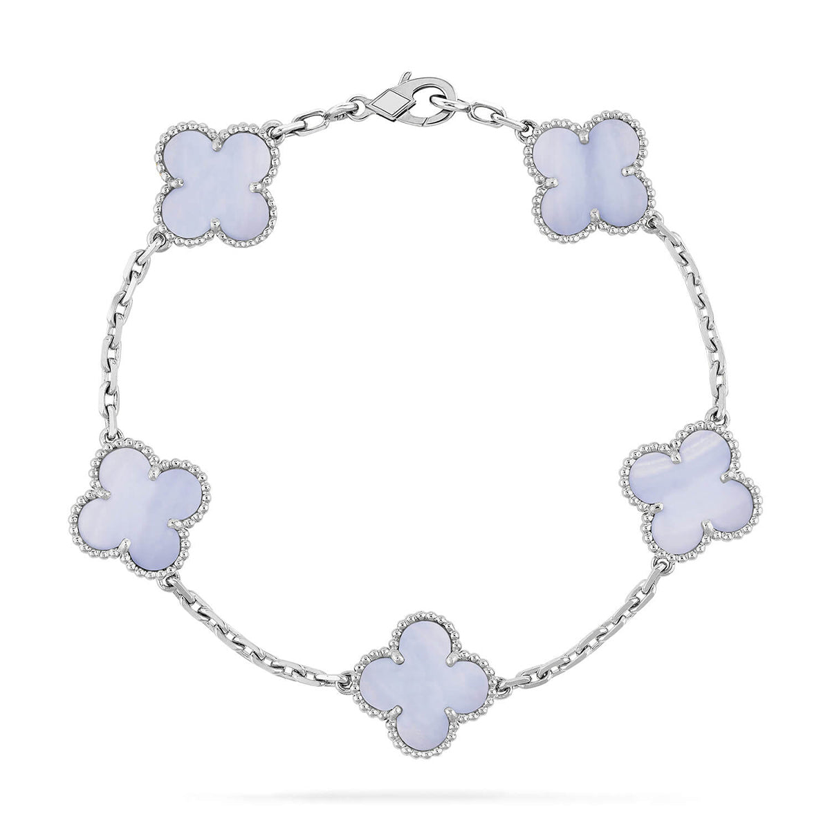 [Peak]LUCKY CLOVER 5-MOTIF BRACELET - PURPLE CHALCEDONY COLLECTION
