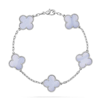 [Peak]LUCKY CLOVER 5-MOTIF BRACELET - PURPLE CHALCEDONY COLLECTION