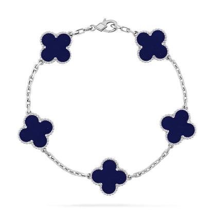 [Peak]LUCKY CLOVER 5-MOTIF BRACELET - LAPIS LAZULI COLLECTION