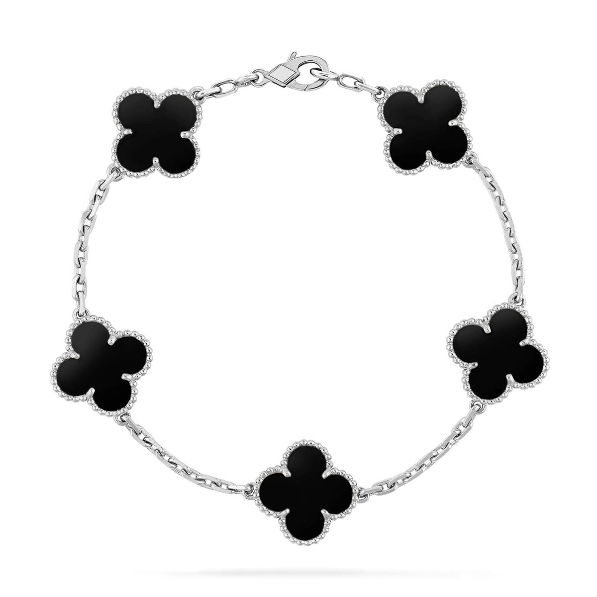 [Peak]LUCKY CLOVER 5-MOTIF BRACELET - BLACK OXNY COLLECTION