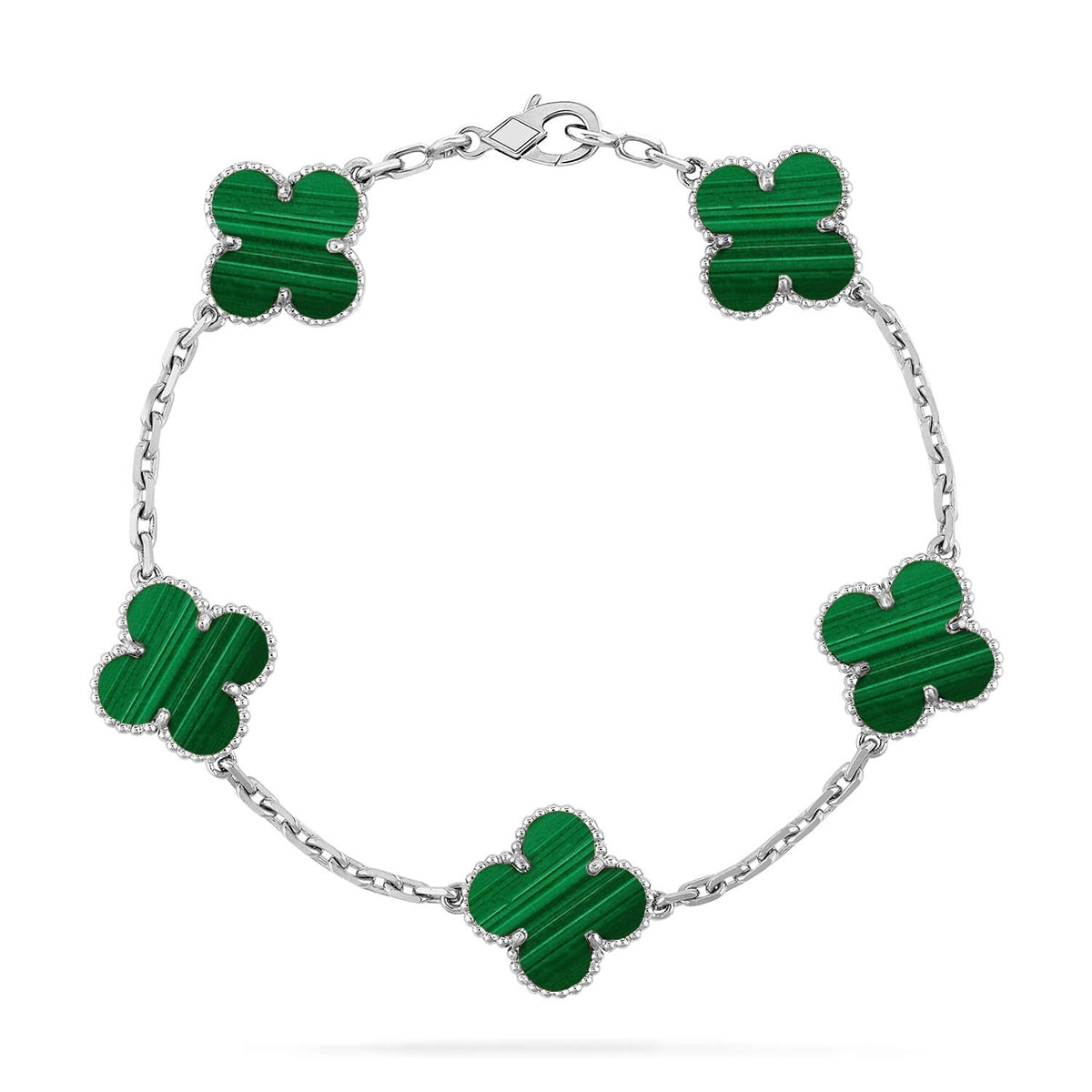[Peak]LUCKY CLOVER 5-MOTIF BRACELET - MALACHITE COLLECTION